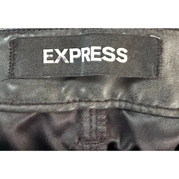 2/$30 Express Faux Leather Suede Skinny Pants Charcoal Moto Vegan Size 0 - Picture 8 of 11